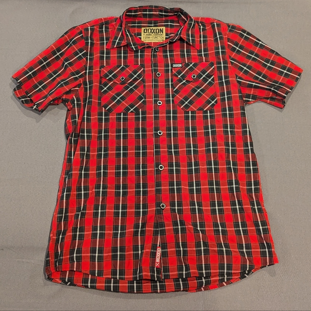 Men's DIXXON Flannel Company Button Down Shirt Red Plaid M